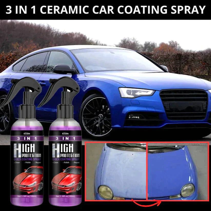 3 in 1 High Protection Quick Car Ceramic Coating Spray - Buy 1 Get 1 FREE
