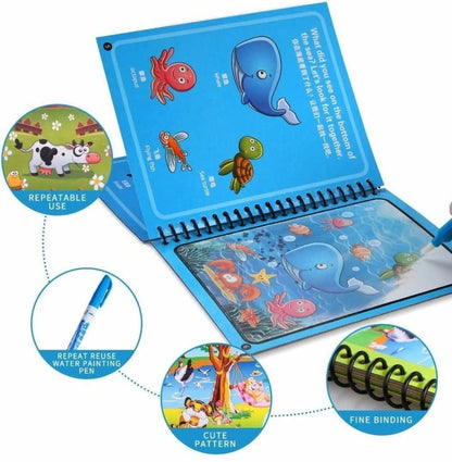 Magical Water Painting Book 🎨 (Set of 4)